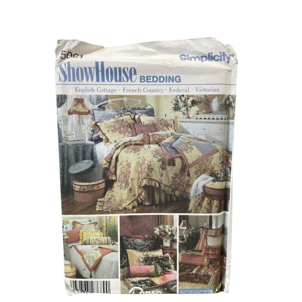 Simplicity 5061 Bedding Sewing Pattern Adult OS 1980s ShowHouse Accessories FF